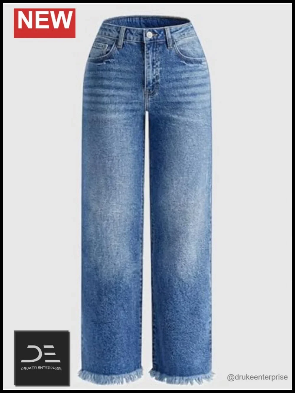 Vintage Wash Mid Waist Raw Hem Bootcut Stretch Jeans Women Casual Flared Denim